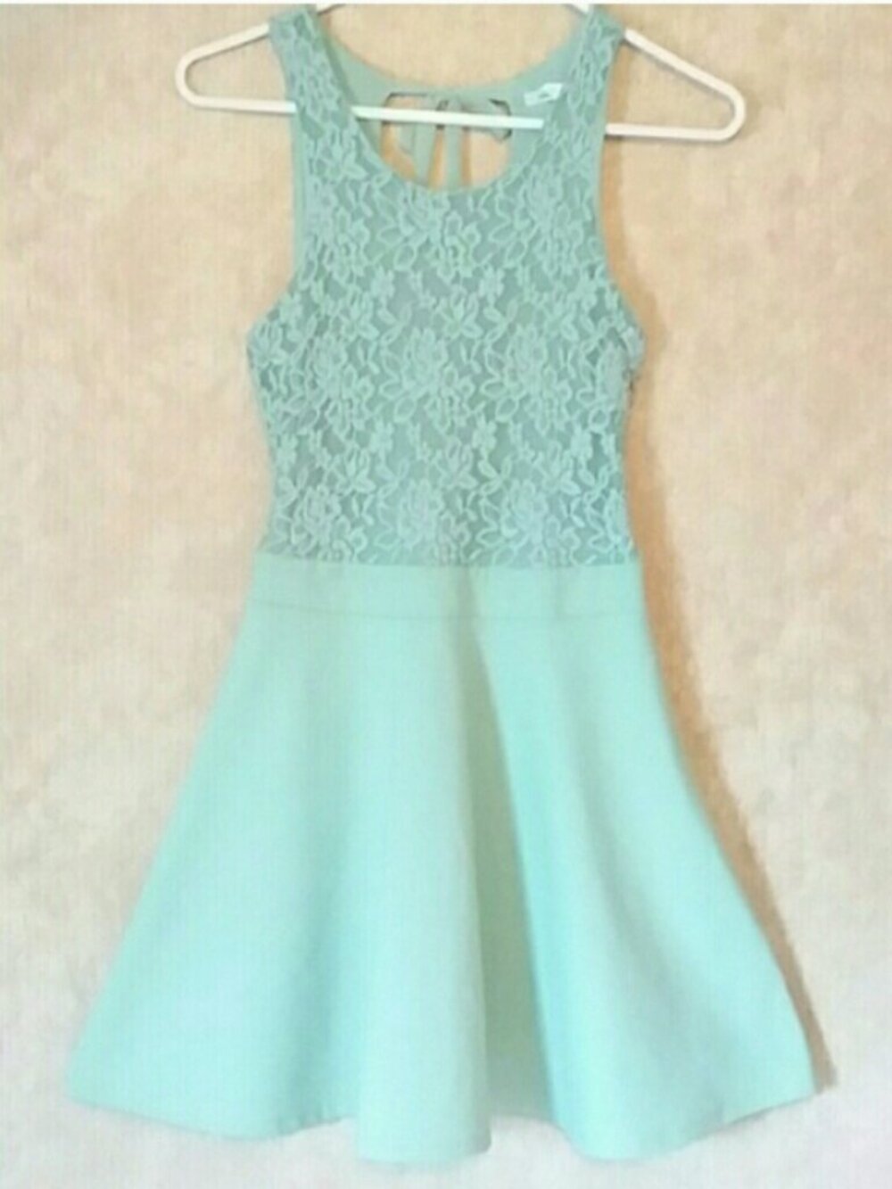 Kimchi Blue Mint Green Floral Lace A Line Fit N Flare Skater Mini Dress